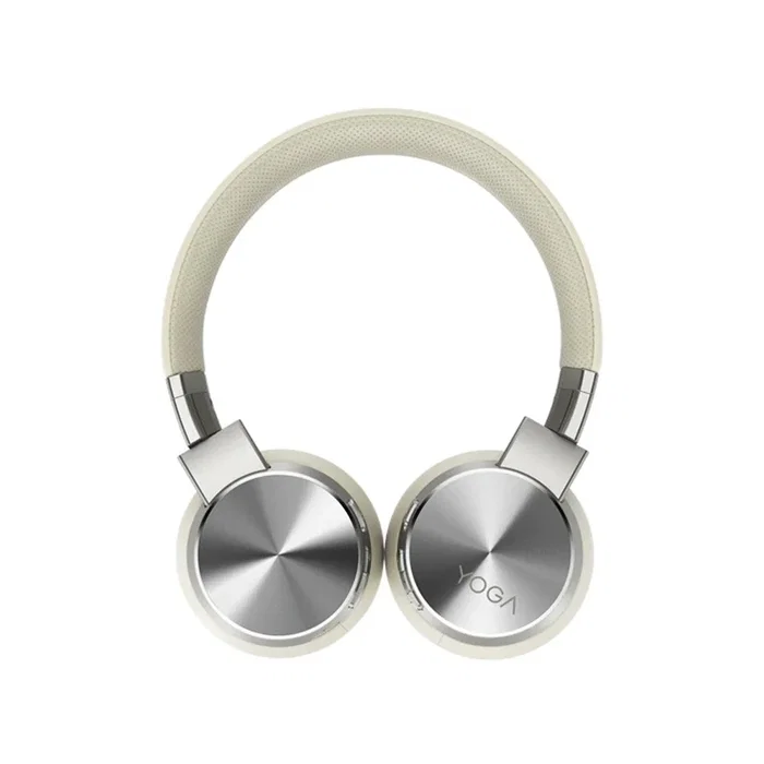Lenovo Yoga Auriculares Diadema Inalámbricos y Alámbricos con Bluetooth 5.0, Color Crema (Blanco), Supraaurales, Frecuencia 20-20000 Hz