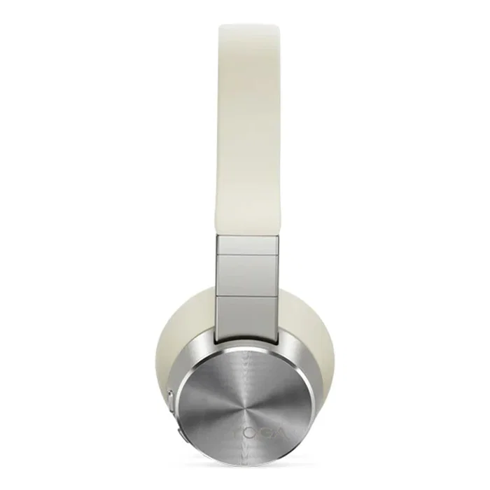 Lenovo Yoga Auriculares Diadema Inalámbricos y Alámbricos con Bluetooth 5.0, Color Crema (Blanco), Supraaurales, Frecuencia 20-20000 Hz