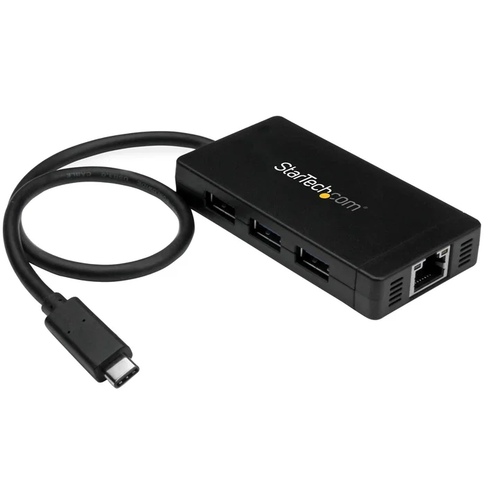 StarTech.com Hub USB 3.0 de 3 Puertos con USB-C y Ethernet Gigabit StarTech.com Hub USB 3.0 de 3 Puertos con USB-C y Ethernet Gigabit