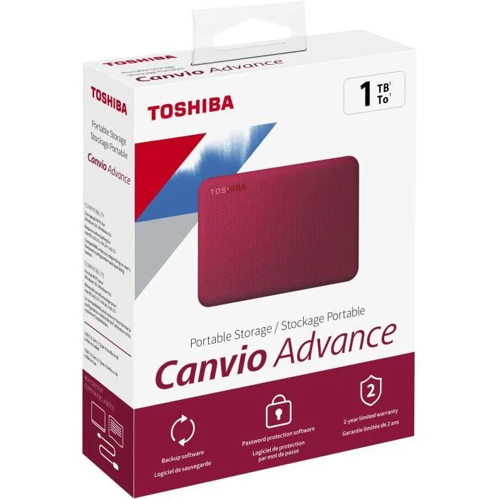 Toshiba Canvio Advance 1 TB Rojo