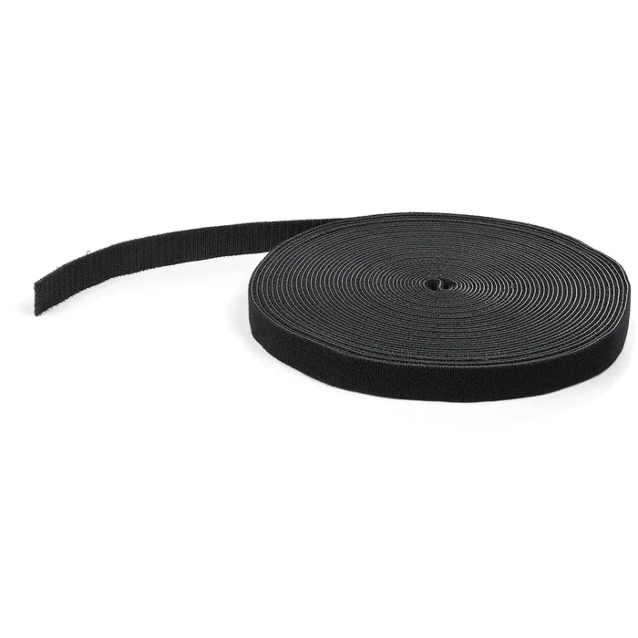 StarTech.com HKLP50 Bobina de Cinta de Gancho y Bucle para Gestión de Cables, 15.2m x 19mm, Negro, Nylon, Autoadherente, Reutilizable, para Rack o Armario de Servidores