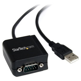 StarTech Cable Adaptador USB a 1 Puerto Serie RS232 DB9 con Aislamiento Óptico, 2,5 m, Negro