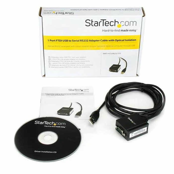 StarTech.com Cable Adaptador USB a Puerto Serie RS232 DB9 con Aislamiento Óptico, 2,5 m