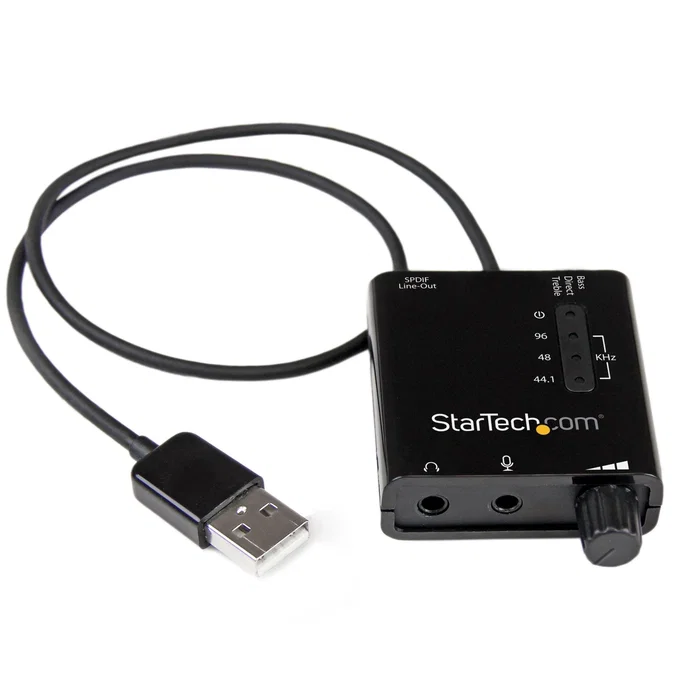 StarTech ICUSBAUDIO2D Tarjeta de Sonido USB 5.1 Canales con S/PDIF, Negro