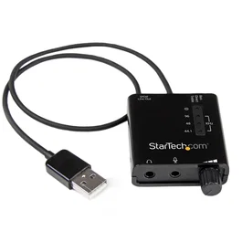 StarTech.com Tarjeta de Sonido USB Externa Estéreo con Salida SPDIF Digital Óptica y Entrada Micrófono, 24 Bit, 5.1 Canales, USB Sound Adapter - Negro