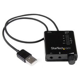 StarTech.com Tarjeta de Sonido USB Externa Estéreo con Salida SPDIF Digital Óptica y Entrada Micrófono, 24 Bit, 5.1 Canales, USB Sound Adapter - Negro