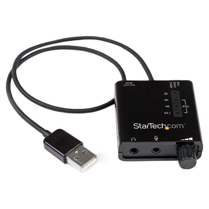 StarTech.com Tarjeta de Sonido USB Externa Estéreo con Salida SPDIF Digital Óptica y Entrada Micrófono, 24 Bit, 5.1 Canales, USB Sound Adapter - Negro StarTech.com Tarjeta de Sonido USB Externa Estéreo con Salida SPDIF Digital Óptica y Entrada Micrófono, 24 Bit, 5.1 Canales, USB Sound Adapter - Negro