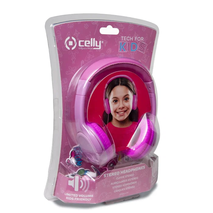 Celly Auriculares KidsBeat Diadema para Niños Música Intraaural Rosa Conector 3.5 mm
