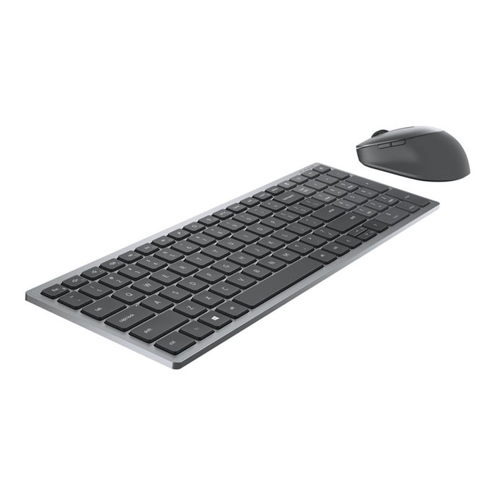 Dell KM7120W Kit Teclado y Ratón Inalámbrico Multi-Device, Conexión Bluetooth y 2.4 GHz, Compatible con Windows/MacOS, Gris Titanio