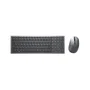 Dell KM7120W - Combo Teclado y Ratón Inalámbrico (RF + Bluetooth 5.0), QWERTY Español, Teclado 100% con Numpad, Batería 36 Meses, Color Gris Titanio