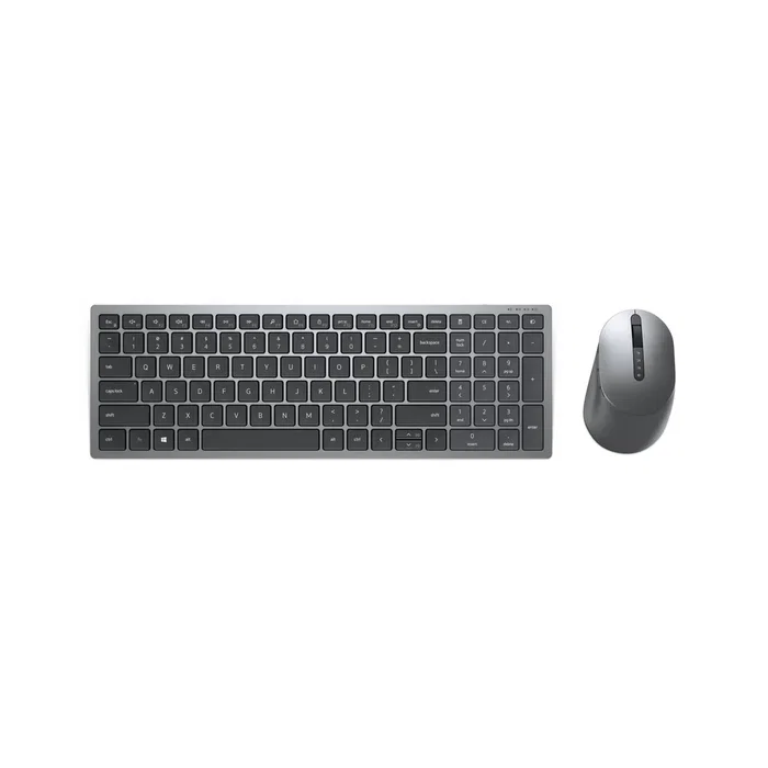 Dell KM7120W - Combo Teclado y Ratón Inalámbrico (RF + Bluetooth 5.0), QWERTY Español, Teclado 100% con Numpad, Batería 36 Meses, Color Gris Titanio