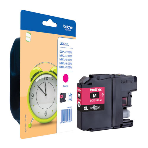 Brother Cartucho de Tinta LC125XLM Magenta Alta Capacidad