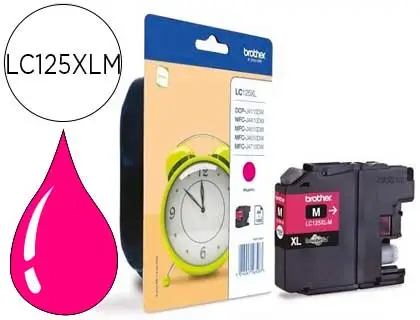 Brother Cartucho de Tinta LC125XLM Magenta Alta Capacidad