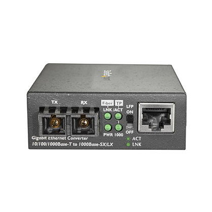 StarTech.com MCMGBSCMM055 Convertidor de Fibra Gigabit, 1000Base-SX a 1000Base-T, 10/100/1000 Mbps, 550 m, Negro