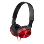 Sony MDR-ZX310 - Auriculares Diadema Plegables Alámbricos, Supraaurales, Color Rojo, para Música, 10-24000 Hz, 24 Ω, Conector Chapado en Oro