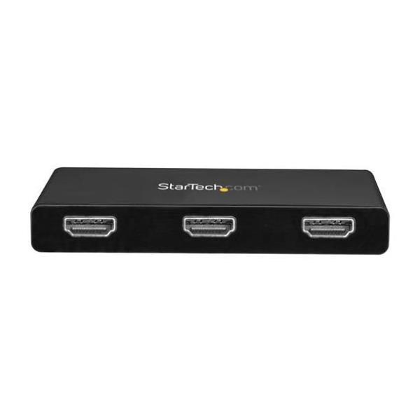 StarTech Hub Splitter USB-C a 3x HDMI con MST - Adaptador para Múltiples Monitores, Tecnología Multi-Stream Transport, Expansión de Pantalla, Negro