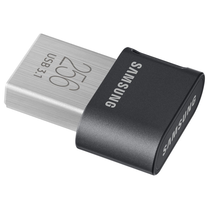 Samsung FIT Plus MUF-256AB 256 GB, USB 3.2 Gen 1 (3.1 Gen 1), 400 MB/s Lectura, Resistente al Agua y Golpes, Gris/Plata