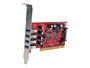 StarTech Tarjeta Adaptadora PCI USB 3.0 SuperSpeed de 4 Puertos, Perfil Bajo, Alimentación SATA, Compatible con Windows 10/8/7/XP/Vista