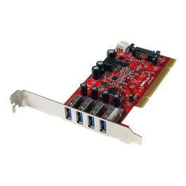 Startechcom Tarjeta Puertos PCI USB 3.0 SuperSpeed 4X con Alimentación SATA LP4
