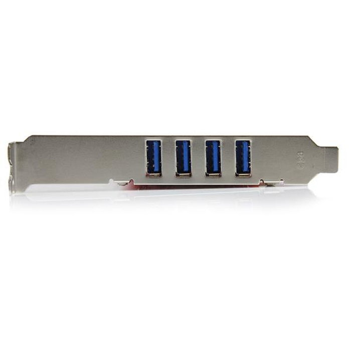 StarTech.com Tarjeta Adaptador PCI USB 3.0 5Gbps 4 Puertos Rojo