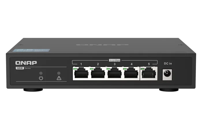 QNAP QSW-1105-5T Switch de 5 Puertos 2,5GbE No Administrado, Negro QNAP QSW-1105-5T Switch de 5 Puertos 2,5GbE No Administrado, Negro