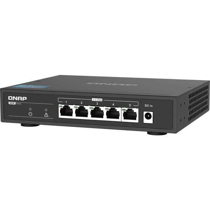 QNAP QSW-1105-5T Switch de 5 Puertos 2,5GbE No Administrado, Negro QNAP QSW-1105-5T Switch de 5 Puertos 2,5GbE No Administrado, Negro