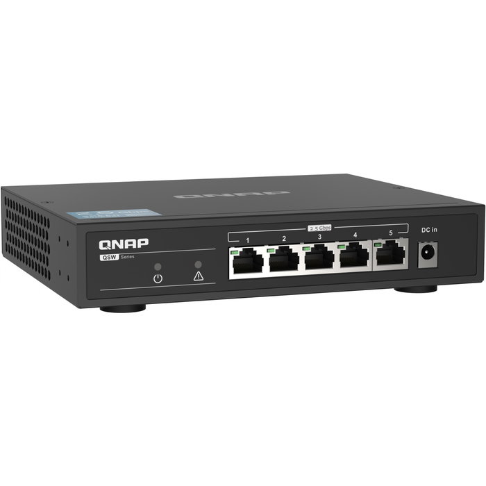 QNAP QSW-1105-5T Switch de 5 Puertos 2,5GbE No Administrado, Negro QNAP QSW-1105-5T Switch de 5 Puertos 2,5GbE No Administrado, Negro