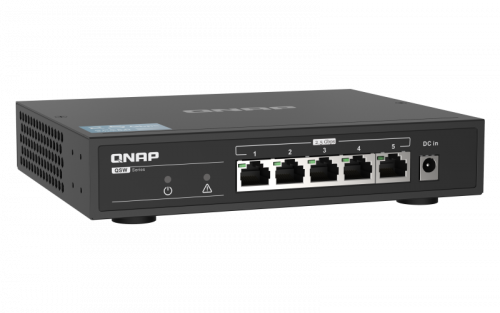 QNAP QSW-1105-5T Switch de 5 Puertos 2,5GbE No Administrado, Negro QNAP QSW-1105-5T Switch de 5 Puertos 2,5GbE No Administrado, Negro