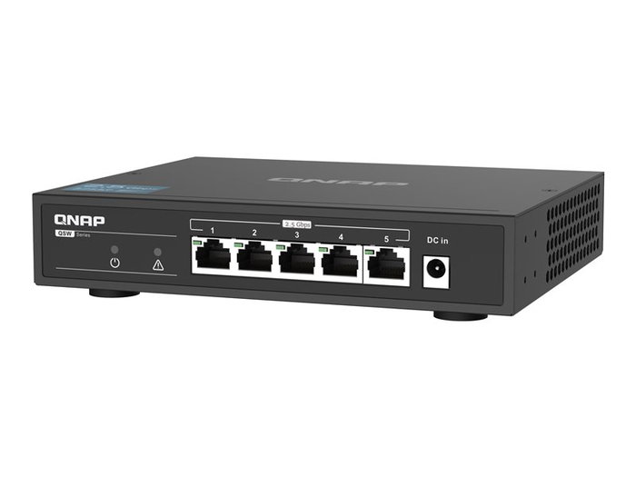 QNAP QSW-1105-5T Switch de 5 Puertos 2,5GbE No Administrado, Negro QNAP QSW-1105-5T Switch de 5 Puertos 2,5GbE No Administrado, Negro