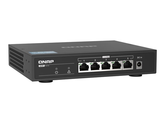 QNAP QSW-1105-5T Switch de 5 Puertos 2,5GbE No Administrado, Negro QNAP QSW-1105-5T Switch de 5 Puertos 2,5GbE No Administrado, Negro