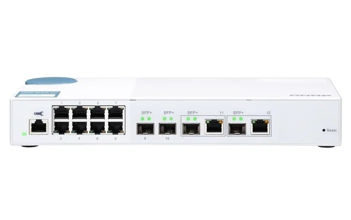 QNAP QSW-M408-2C Switch Gestionado 12 Puertos (2x 10G SFP+, 2x Combo, 8x 1GbE)