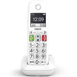 Gigaset E290 Teléfono Fijo Inalámbrico Analógico DECT GAP Blanco con Pantalla Iluminada y Manos Libres Full Duplex