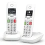 Gigaset E290 Teléfono Fijo Inalámbrico DECT/Analógico con Identificador de Llamadas, Teclas Grandes, Pantalla Alta Legibilidad, 150 Números, 21 Tonos, Color Blanco