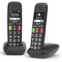 Gigaset E290/ Pack DUO Teléfono Inalámbrico Negro con Pantalla Grande y Teclas Grandes