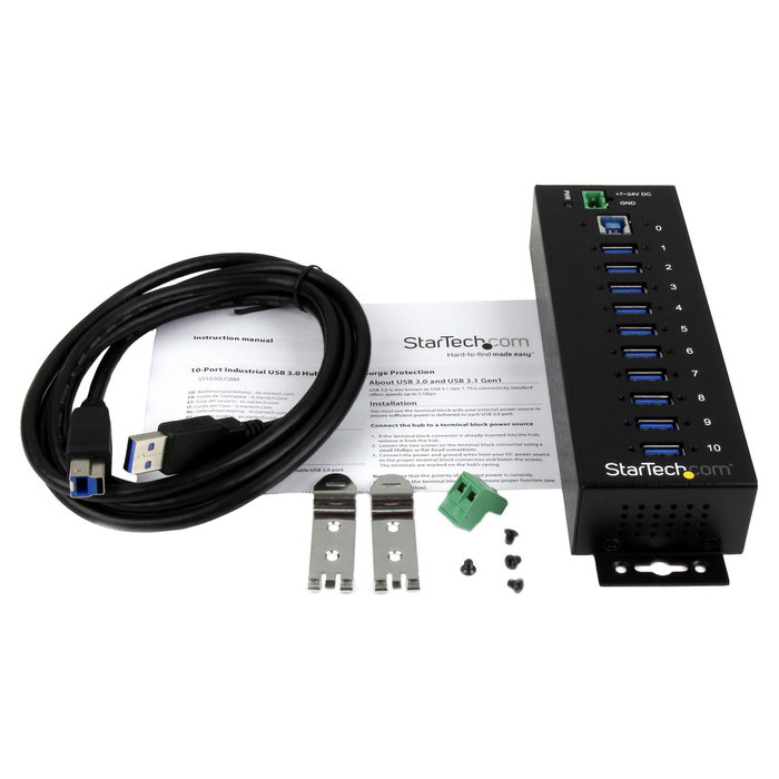 StarTech.com Hub Industrial de 10 Puertos USB 3.0 ST1030USBM