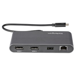 StarTech.com Mini Dock Thunderbolt 3 TB3DKM2DPL con 2x DisplayPort 4K 60Hz, USB-A y Ethernet, Gris