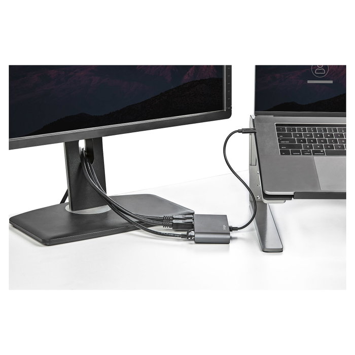 StarTech.com Docking Station Thunderbolt 3 TB3DKM2DPL con 2x DisplayPort 4K 60Hz, USB-A y Ethernet, Gris