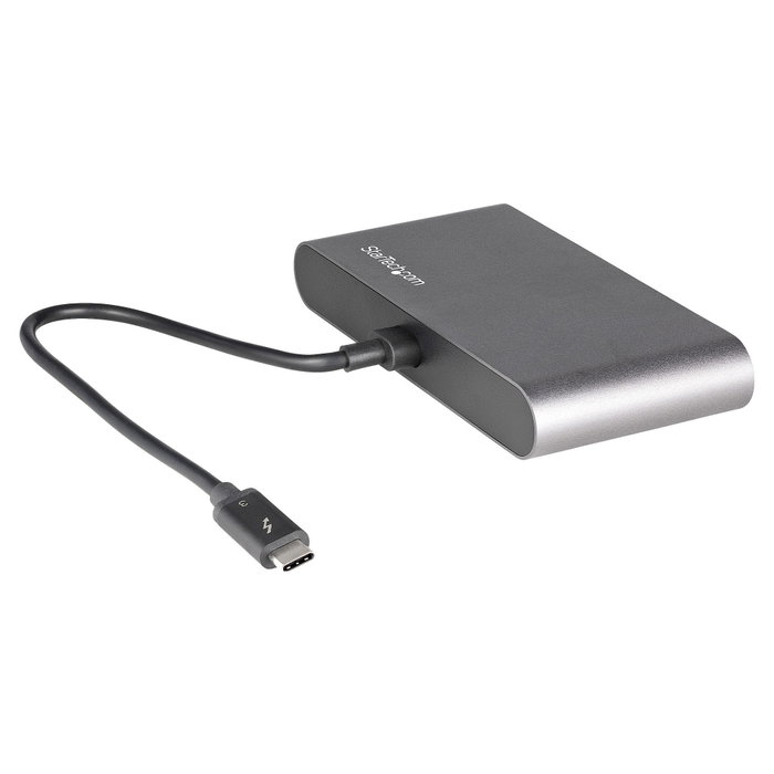 StarTech.com Docking Station Thunderbolt 3 TB3DKM2DPL con 2x DisplayPort 4K 60Hz, USB-A y Ethernet, Gris