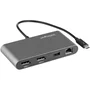 StarTech.com Docking Station Thunderbolt 3 TB3DKM2DPL con 2x DisplayPort 4K 60Hz, USB-A y Ethernet, Gris