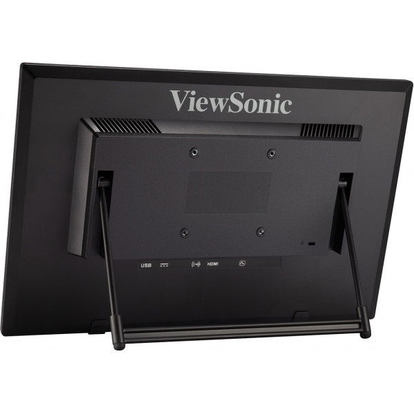 ViewSonic TD1630-3 Monitor Táctil de 16 Pulgadas (15.6" Visibles) LCD TN 10 Puntos Táctil Capacitivo 1366x768 HDMI VGA 75Hz Altavoces Duales Soporte Ergonómico y Montaje VESA