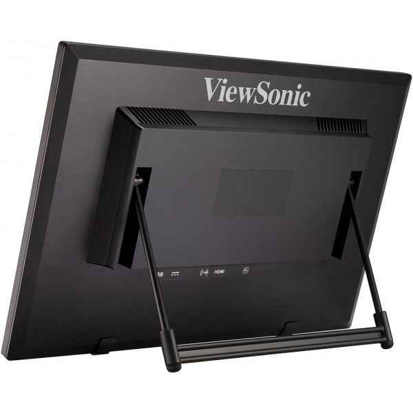 ViewSonic TD1630-3 Monitor Táctil de 16 Pulgadas (15.6" Visibles) LCD TN 10 Puntos Táctil Capacitivo 1366x768 HDMI VGA 75Hz Altavoces Duales Soporte Ergonómico y Montaje VESA