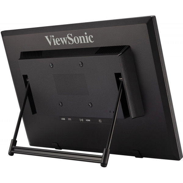 ViewSonic TD1630-3 Monitor Táctil de 16 Pulgadas (15.6" Visibles) LCD TN 10 Puntos Táctil Capacitivo 1366x768 HDMI VGA 75Hz Altavoces Duales Soporte Ergonómico y Montaje VESA