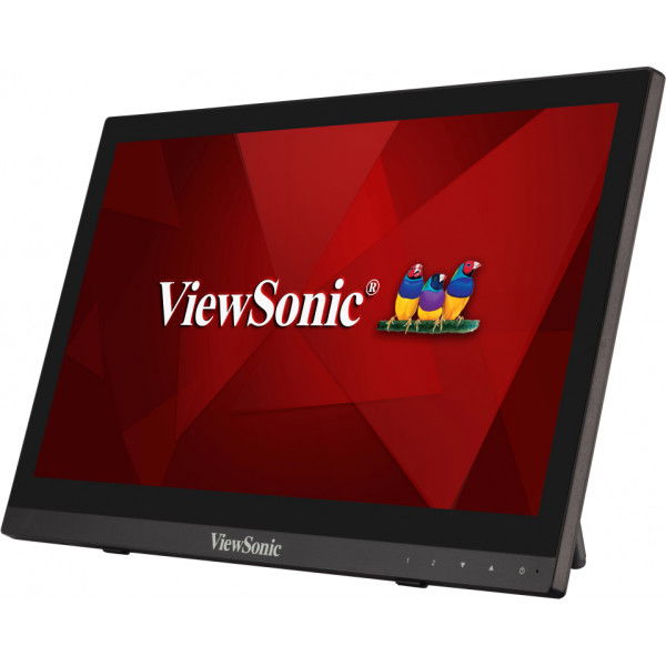 ViewSonic TD1630-3 Monitor Táctil de 16 Pulgadas (15.6" Visibles) LCD TN 10 Puntos Táctil Capacitivo 1366x768 HDMI VGA 75Hz Altavoces Duales Soporte Ergonómico y Montaje VESA