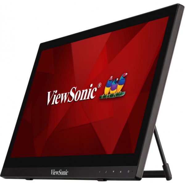 ViewSonic TD1630-3 Monitor Táctil de 16 Pulgadas (15.6" Visibles) LCD TN 10 Puntos Táctil Capacitivo 1366x768 HDMI VGA 75Hz Altavoces Duales Soporte Ergonómico y Montaje VESA