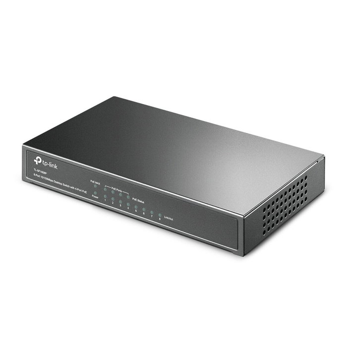 TP-Link TL-SF1008P Switch de 8 Puertos 10/100 con 4 Puertos PoE, Negro