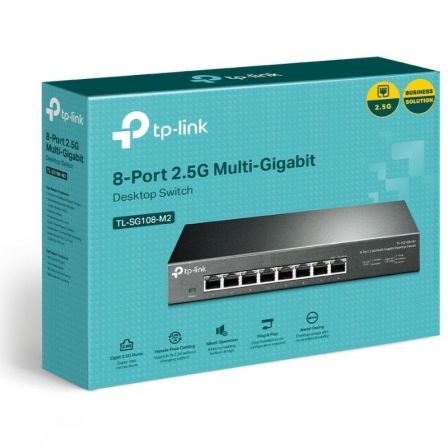 TP-Link Switch TL-SG108-M2 8 Puertos 2.5Gbps Desktop Gigabit Ethernet - Plug and Play, Sin Ventilador, Montaje Pared/Escritorio TP-Link Switch TL-SG108-M2 8 Puertos 2.5Gbps Desktop Gigabit Ethernet - Plug and Play, Sin Ventilador, Montaje Pared/Escritorio