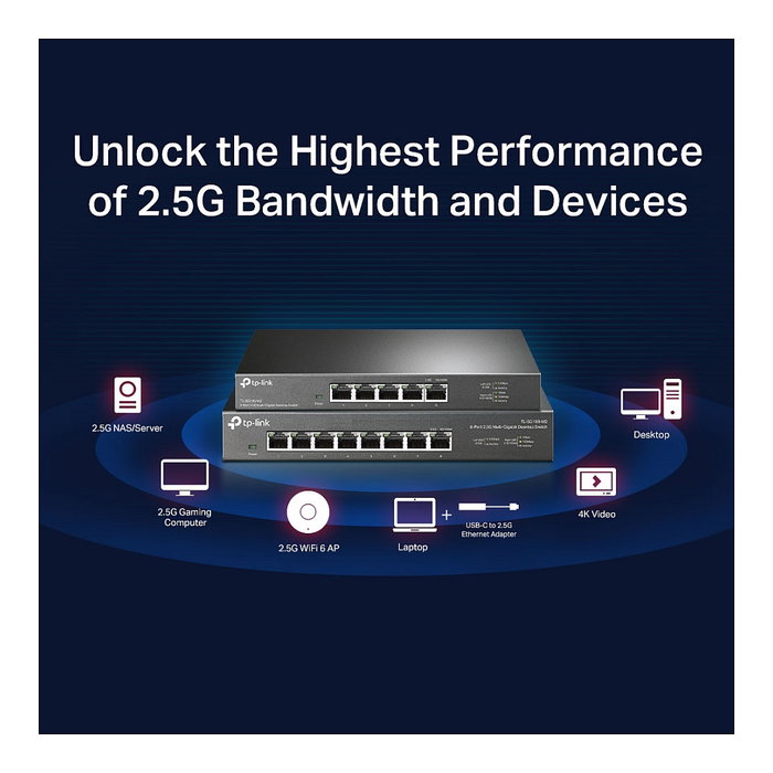 TP-Link TL-SG108-M2 Switch de 8 puertos 2.5G Negro