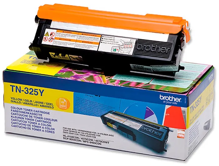 Brother TN-325Y Tóner Amarillo - 3,500 páginas - Compatible con HL-4140CN, HL-4150CDN, HL-4570CDW, DCP-9055CDN, DCP-9270CDW