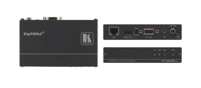 Kramer TP-580RXR Receptor Extensor HDMI/AV Audio/Video por Cable Cat6, Rango 130 m, RS-232, Negro Kramer TP-580RXR Receptor Extensor HDMI/AV Audio/Video por Cable Cat6, Rango 130 m, RS-232, Negro