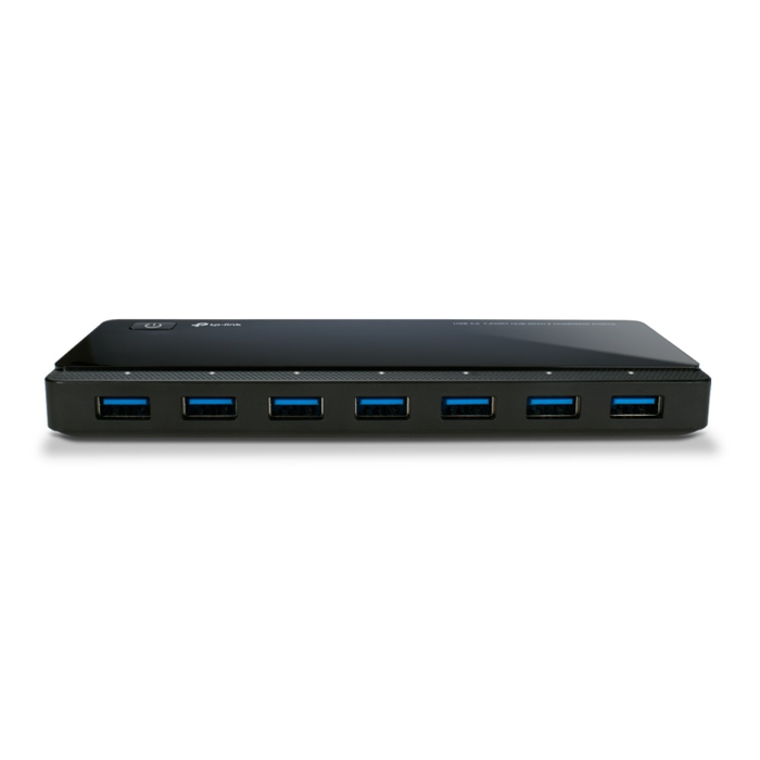 TP-Link UH720 Hub USB de 9 puertos con 2 puertos de carga rápida, Negro